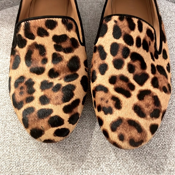 J. Crew leopard calf hair smoking loafers size 7.5 - Picture 8 of 10